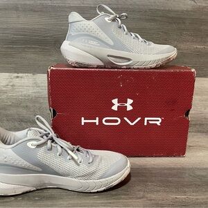 Under Armour HOVR Basketball Shoes Men’s 9.5 Gray White Athletic Sneakers